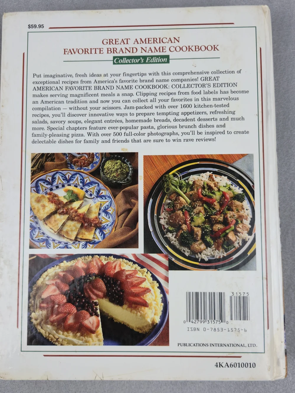 Vintage 1993 Great American Favorite Brand Name Cookbook Collector's Edition